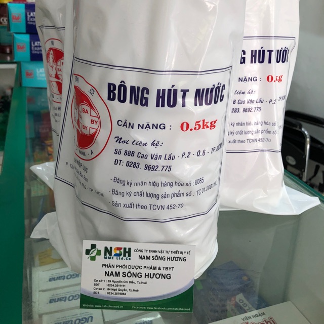 Bông gòn y tế thấm hút nước 0.5kg đông nam á hiệp lực,bông gòn cuộn y tế bông cuộn ép hút nước thấm nước 0.5kg hiệp lực