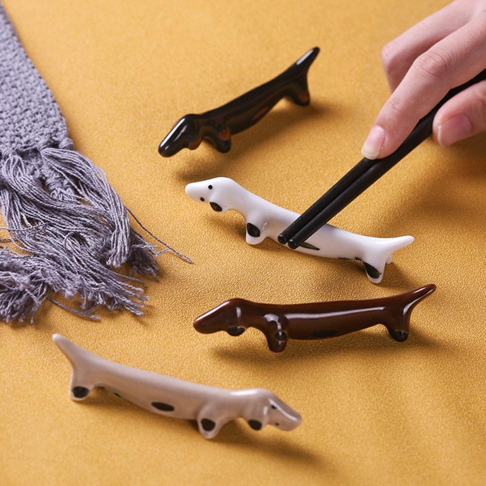Hotel Kitchen Dachshund Ceramic Cute Puppy Shaped Chopstick Rest ...