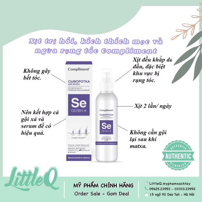 Xịt dưỡng chống rụng và mọc  tóc SE Compliment (Thùng 15c)