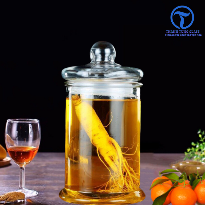 bình ngâm rươu thuỷ tinh 5 lít . không van