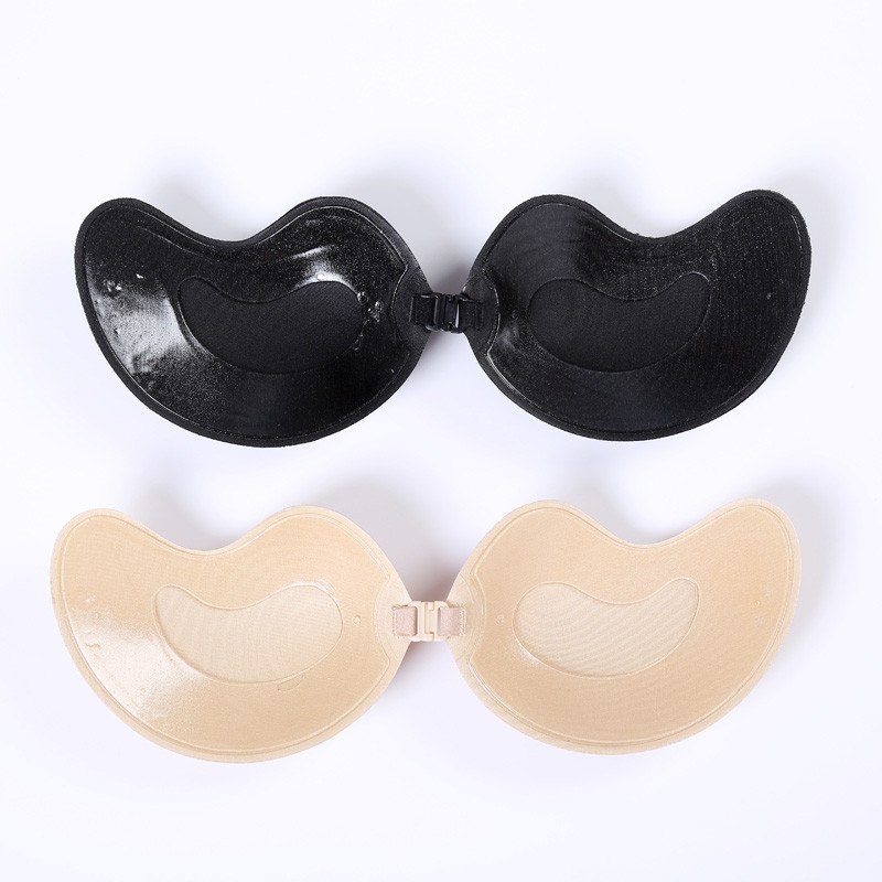 Push Up Silicone Bra Self Adhesive Seamless Strapless Bra Front Closure 3/4 Cup Gel Invisible Bras for Women Backless. 
