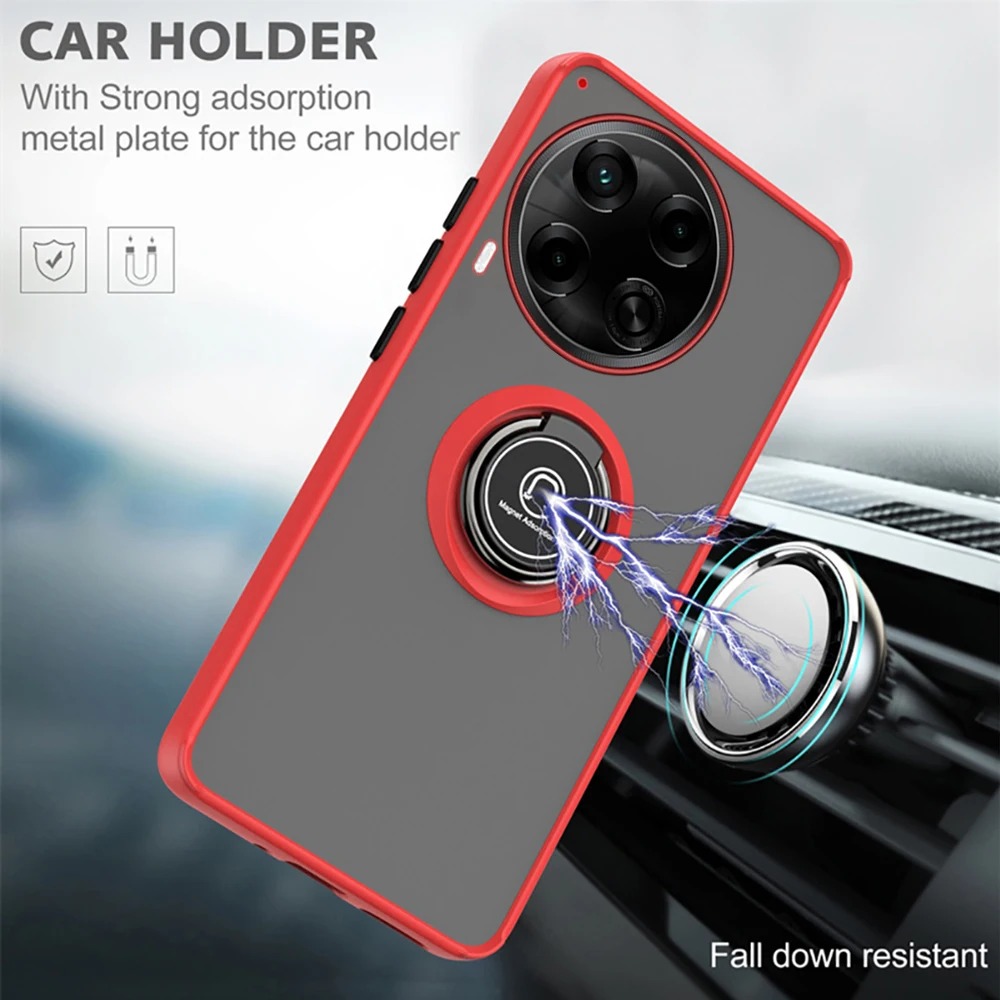 For Tecno Camon 30 Case Side Stripe Design Soft TPU Matte Texture Multifunctional Bracket All Inclusive Protection For Tecno Camon 30 Back Cover. 