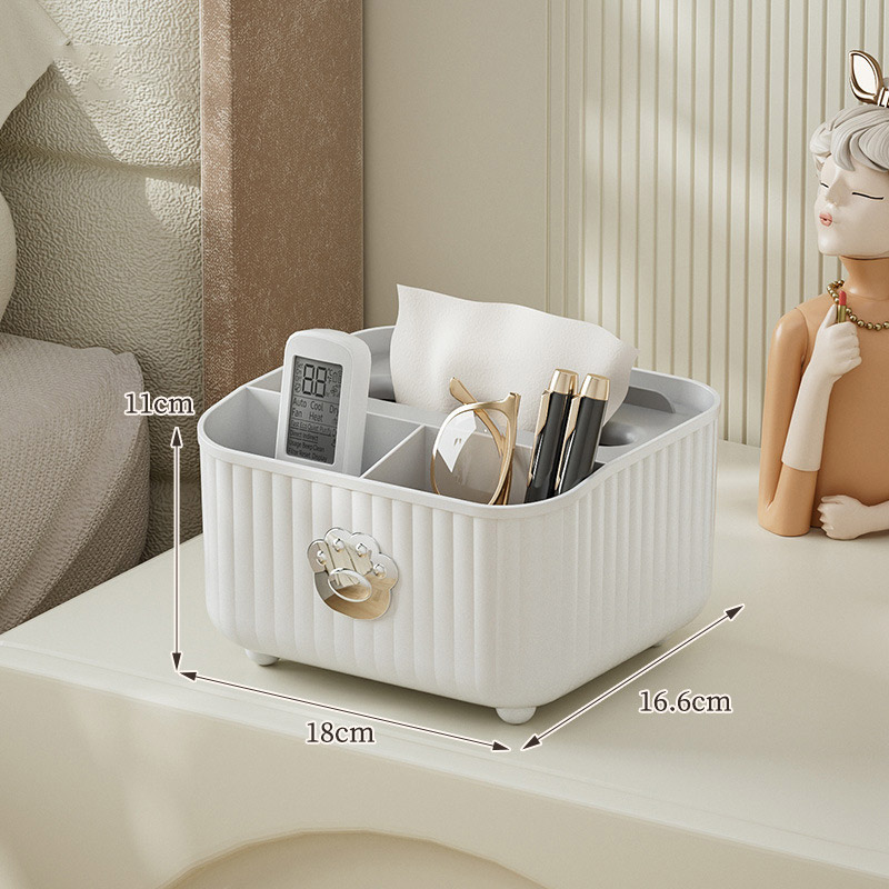 Light luxury striped tissue box living room desktop restaurant Creative storage paper box cartoon cute multi-functional storage box