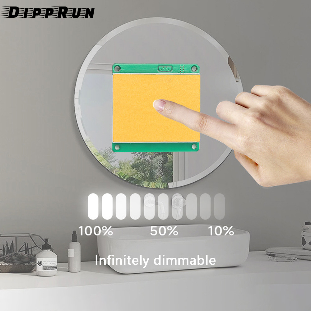 DIPPRUN 12V-24VTouch Sensor Switch for Bathroom Mirror LED Light Capacitive Touch Light Switch 12V24V Bathroom Smart Glass Capacitance Sensor Module