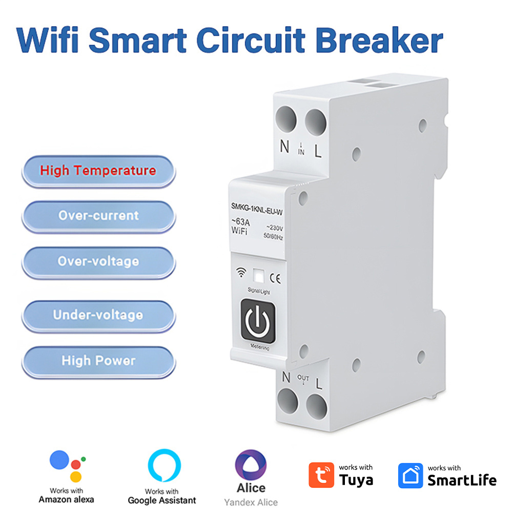 1SET WIFI Circuit Breaker Breaker Smart Circuit Breaker Smart Circuit Breaker work With WIFI google with