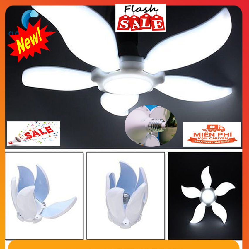 Bóng đèn led 5 cánh mango fold - công suất 75w siêu sáng gấp gọn - bóng đèn 5 cánh chiếu sáng sân vườn siêu sáng