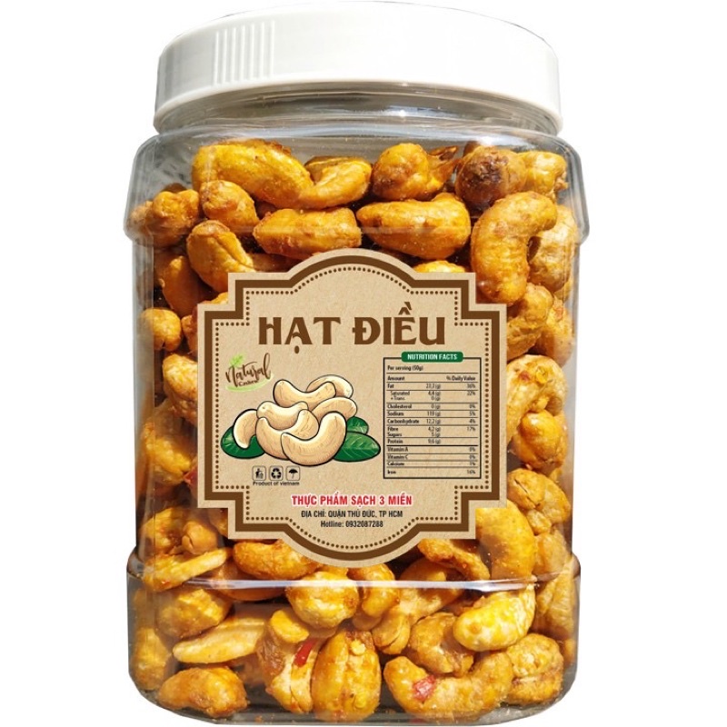 Hạt Điều Rang Tỏi Ớt Hũ 500gram
