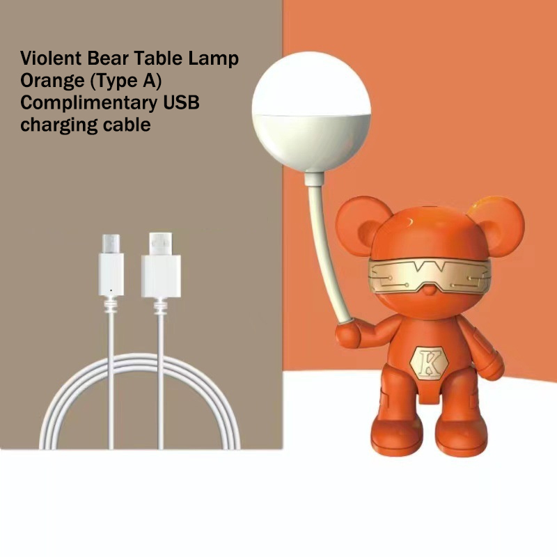 XIAOMIMIJIA Light luxury violent bear folding desktop reading desk lamp USB charging eye protection dormitory night lamp souvenir ornament table lamp
