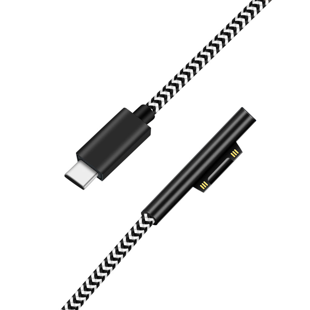 15V 3A loại USB-C cung cấp điện cho Microsoft Surface Pro 3 4 5 6 7 sạc PD cáp cho Bộ chuyển đổi cho DC Dây sạc nhanh ta