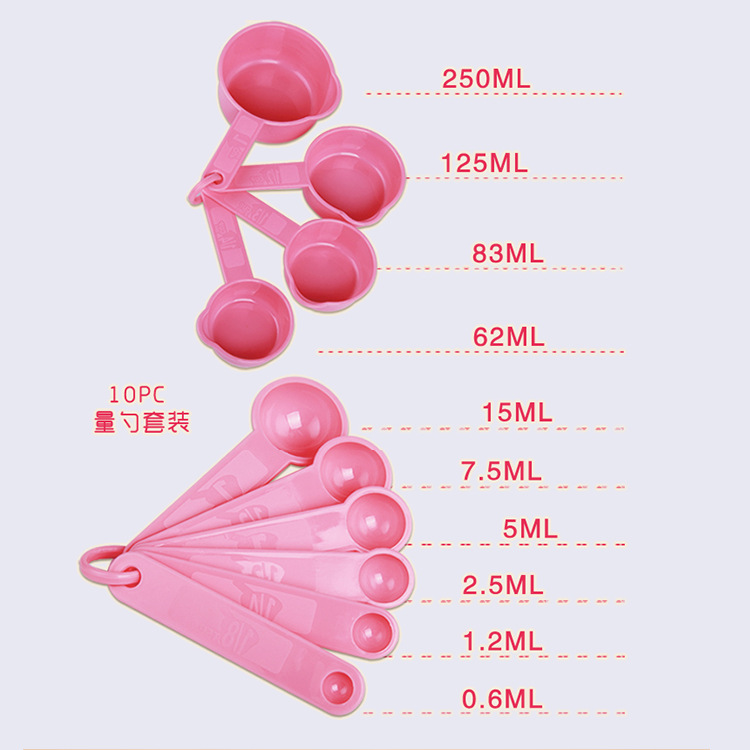 Bộ cup đong nhựa 10 món