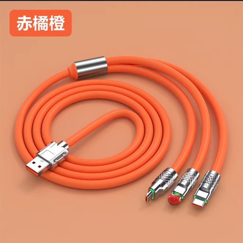 120w máy khách một kéo ba cáp dữ liệu thích hợp cho cáp dữ liệu điện thoại di động sạc nhanh ba trong một của android apple