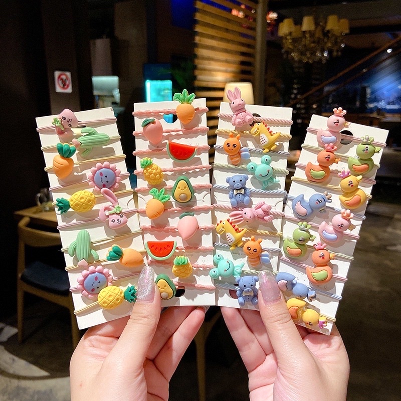 SET 4 DÂY CỘT TÓC MINI ĐÁNG YÊU CHO BÉ - DÂY CỘT TÓC CUTE MIKA MIKA