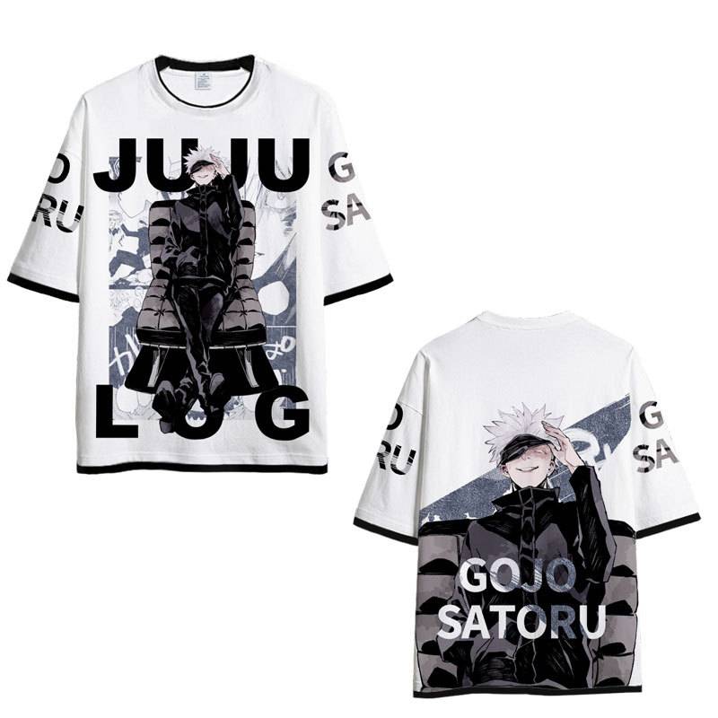 FZ Anime Jujutsu Kaisen Tshirt Short Sleeve Tops Casual Unisex Tee Graphic Gojo Yuta Shirt 3D Printed ZF