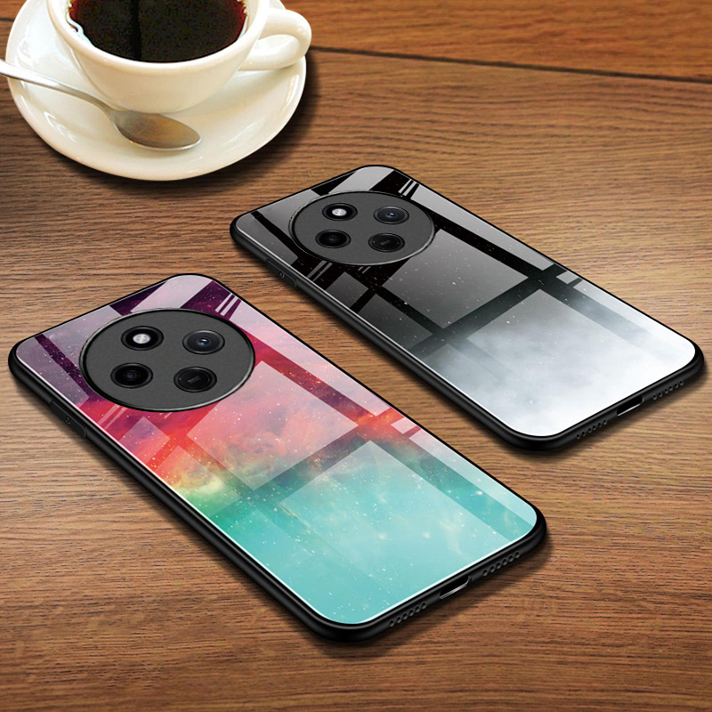 For Redmi 14C Case Tempered Glass mirror Protector Starry Sky Couple For Xiaomi Redmi 14C Back cover Phone Cases. 
