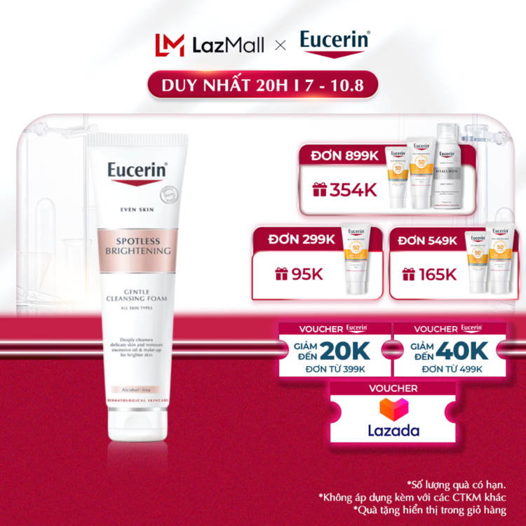 Sữa rửa mặt dịu nhẹ làm sáng da Eucerin Spotless Brightening Amino Cleansing Foam 150ml