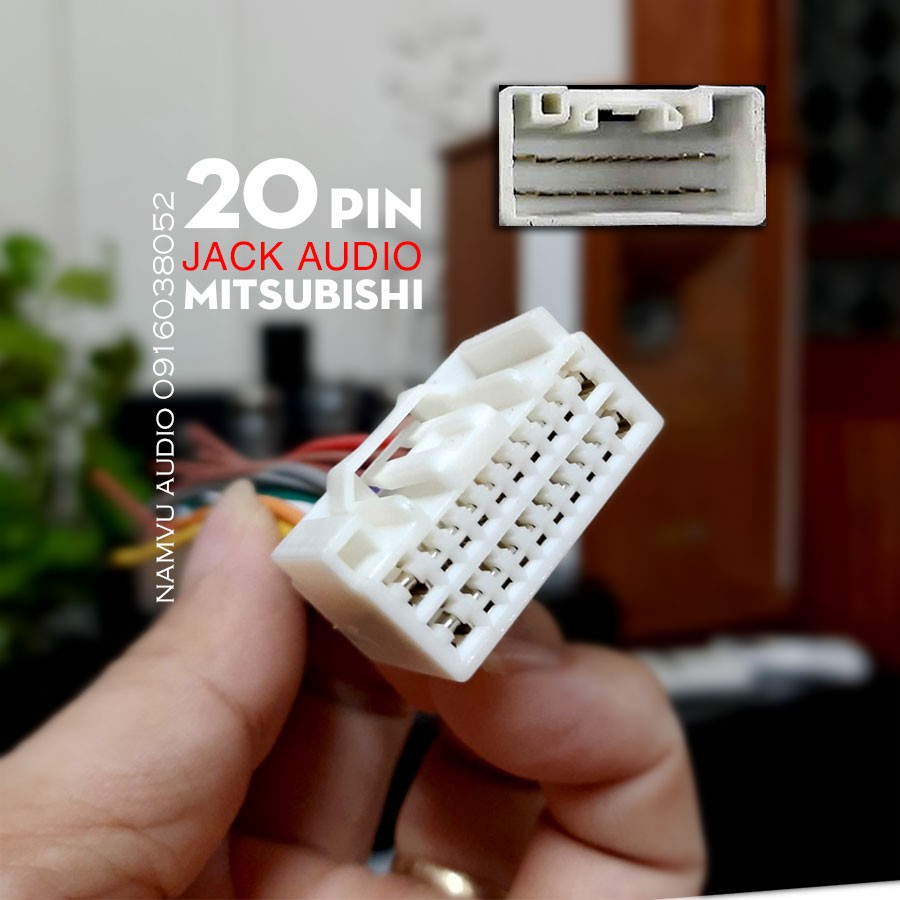 Dây cáp 20pin - jack kết nối loa và nguồn cho cd ô tô mitsubishi