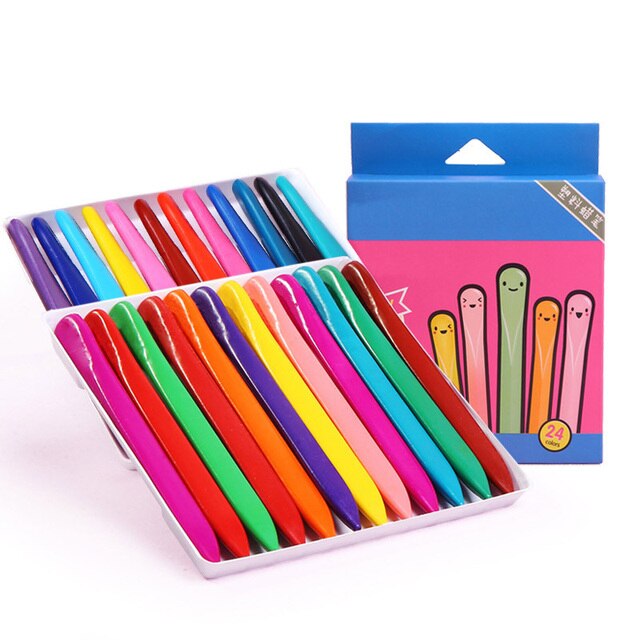 36 Color Triangle Crayons Safe Non-toxic Coloring Pens Edible