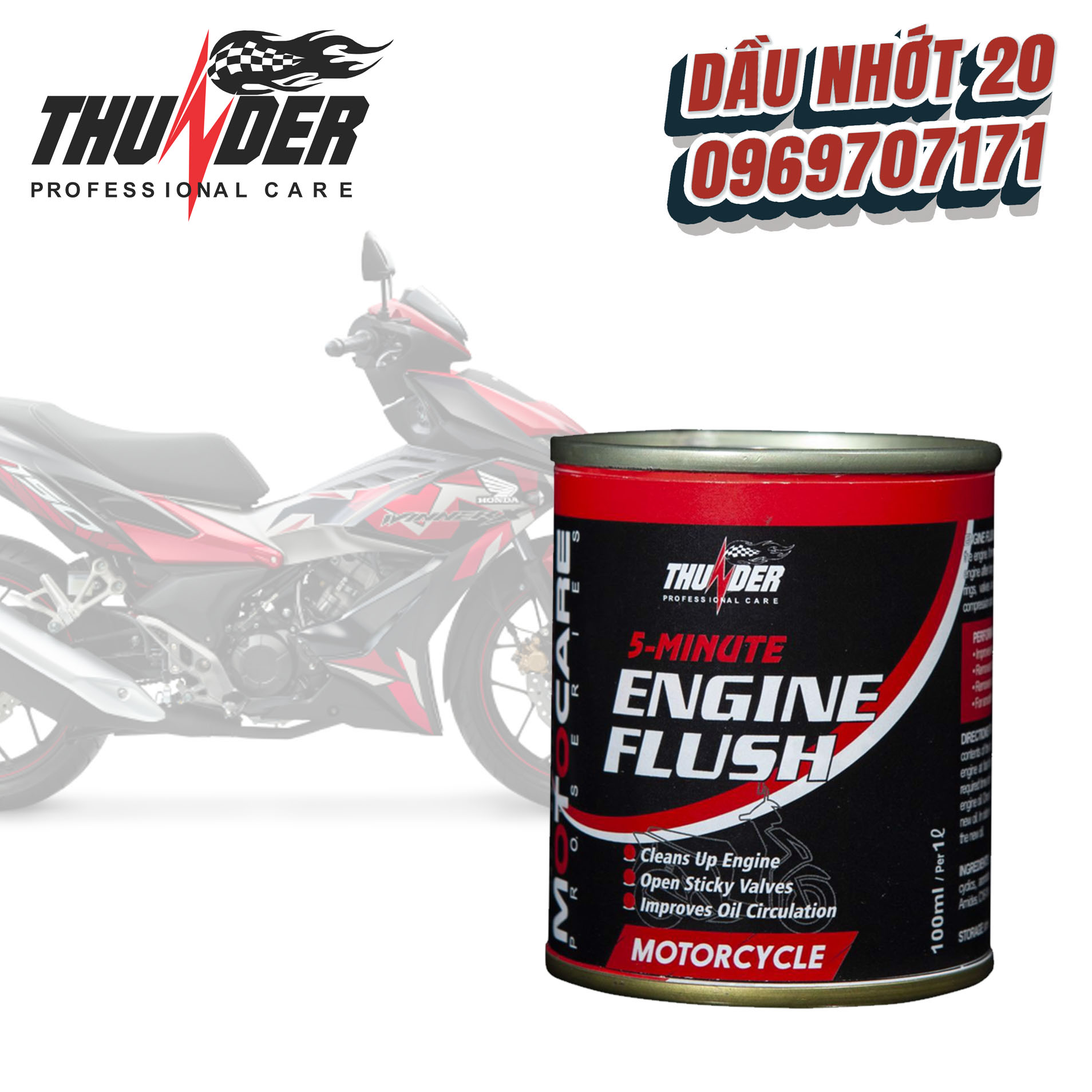 [HCM]Dung dịch xúc rửa động cơ Thunder Engine Flush 100ml