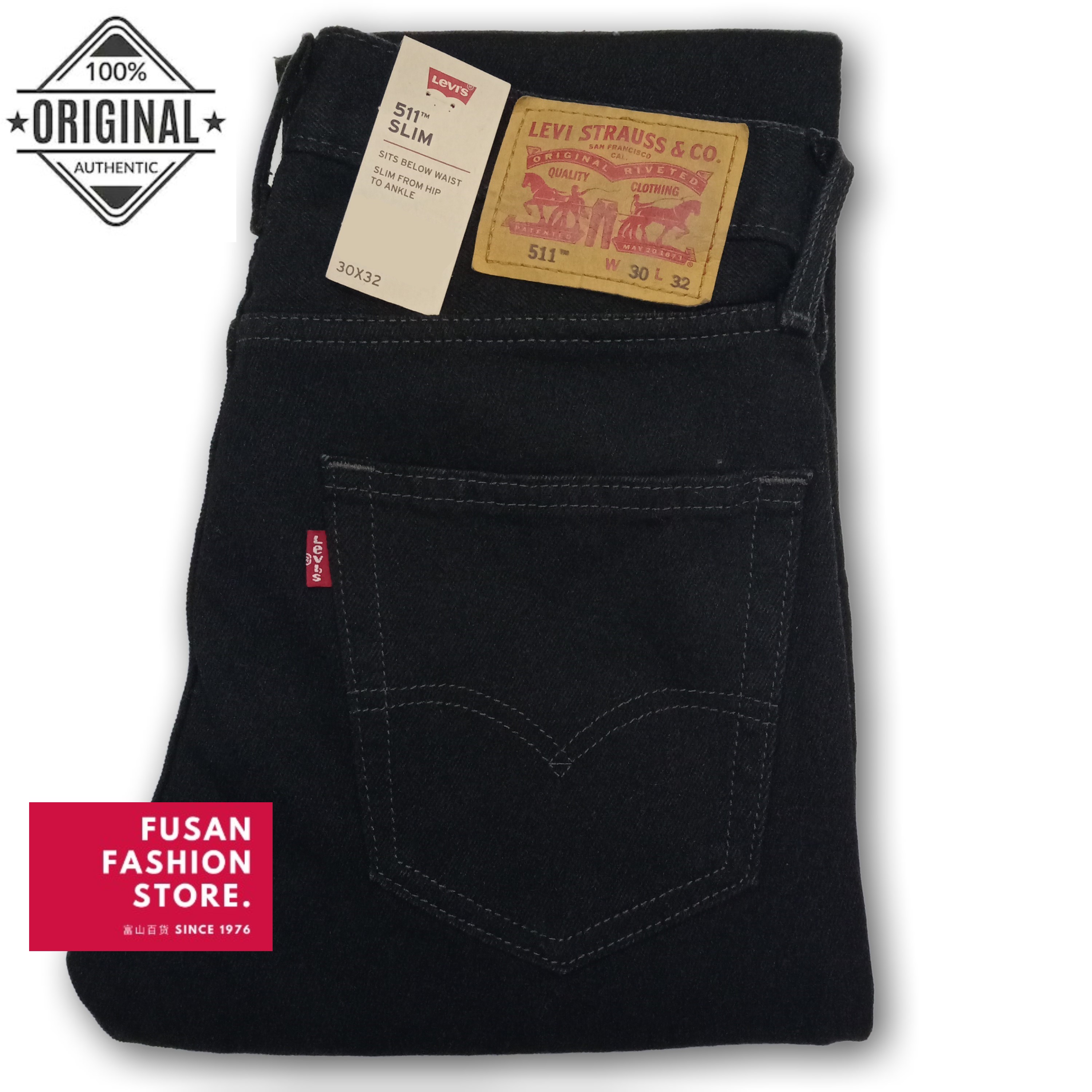 Original] Levis 511 Slim Fit Jeans Super Black 511-3230 | Lazada
