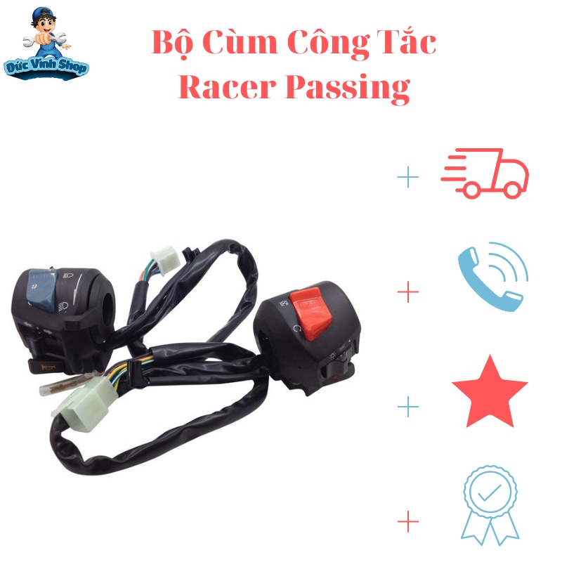 Cùm Công Tắc Racer Passing Mẫu Mới Gắn Zin Cho Sirius