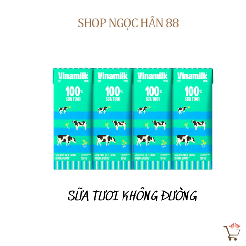 Vỉ 4 hộp sữa tươi vinamilk 100% 180ml
