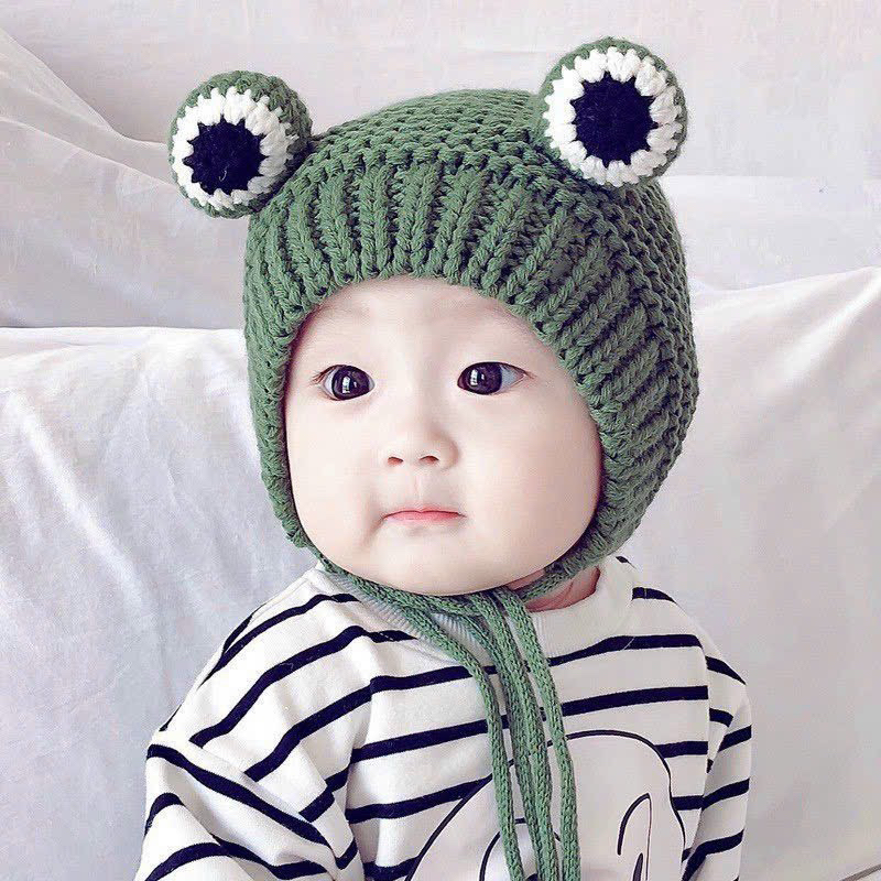 Mũ Len hình Ếch con xinh xắn (dành cho bé từ 3 tháng- 36 tháng tuổi)