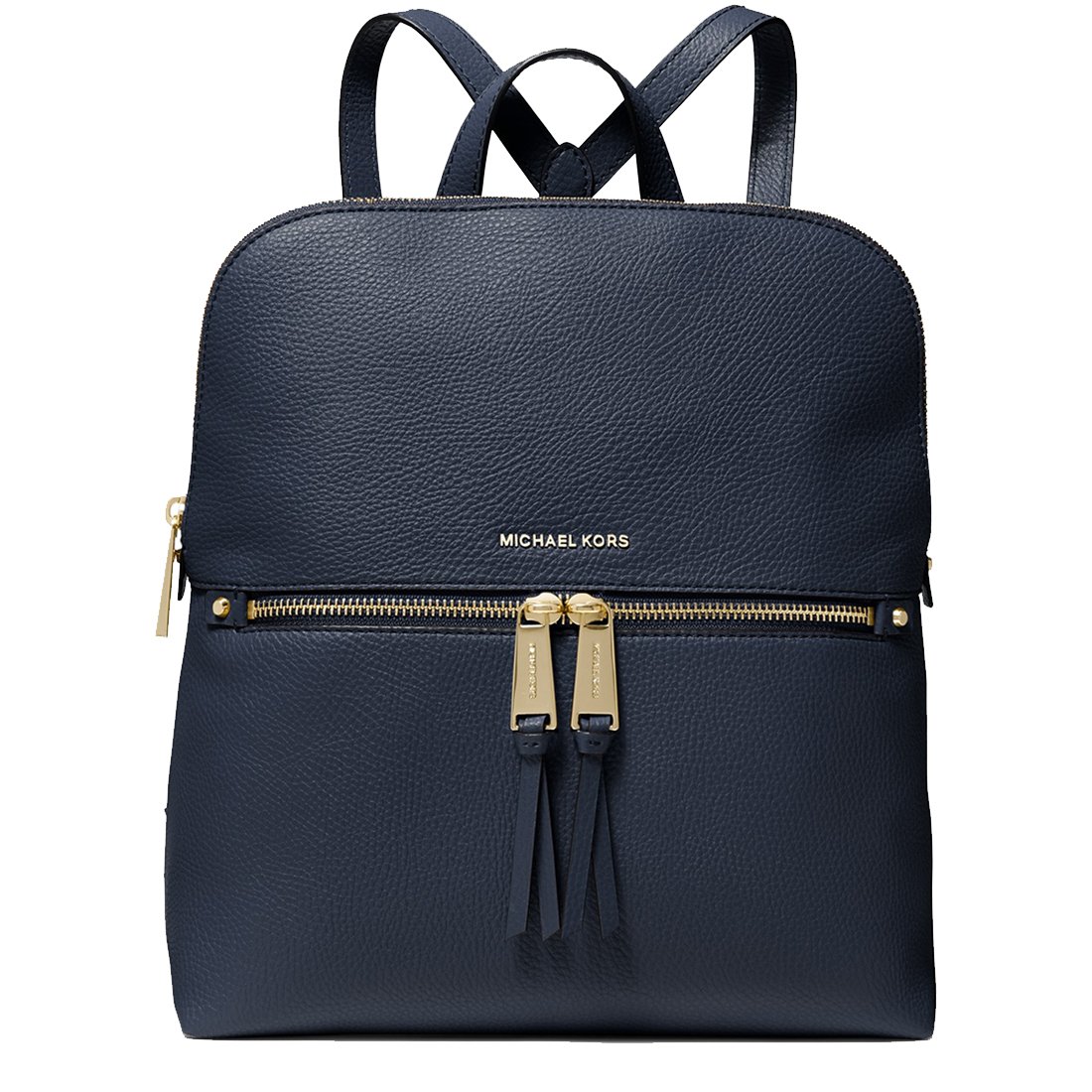 Michael Kors Rhea Medium Slim Leather Backpack Bag in Navy