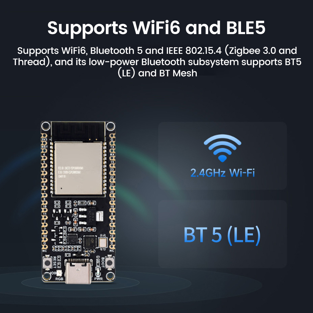 diymore ESP32-C6 Wifi Bluetooth bảng mạch phát triển onboard mô-đun ESP32-C6-WROOM-1-N8 wifi6 risc-v bảng mạch phát triển