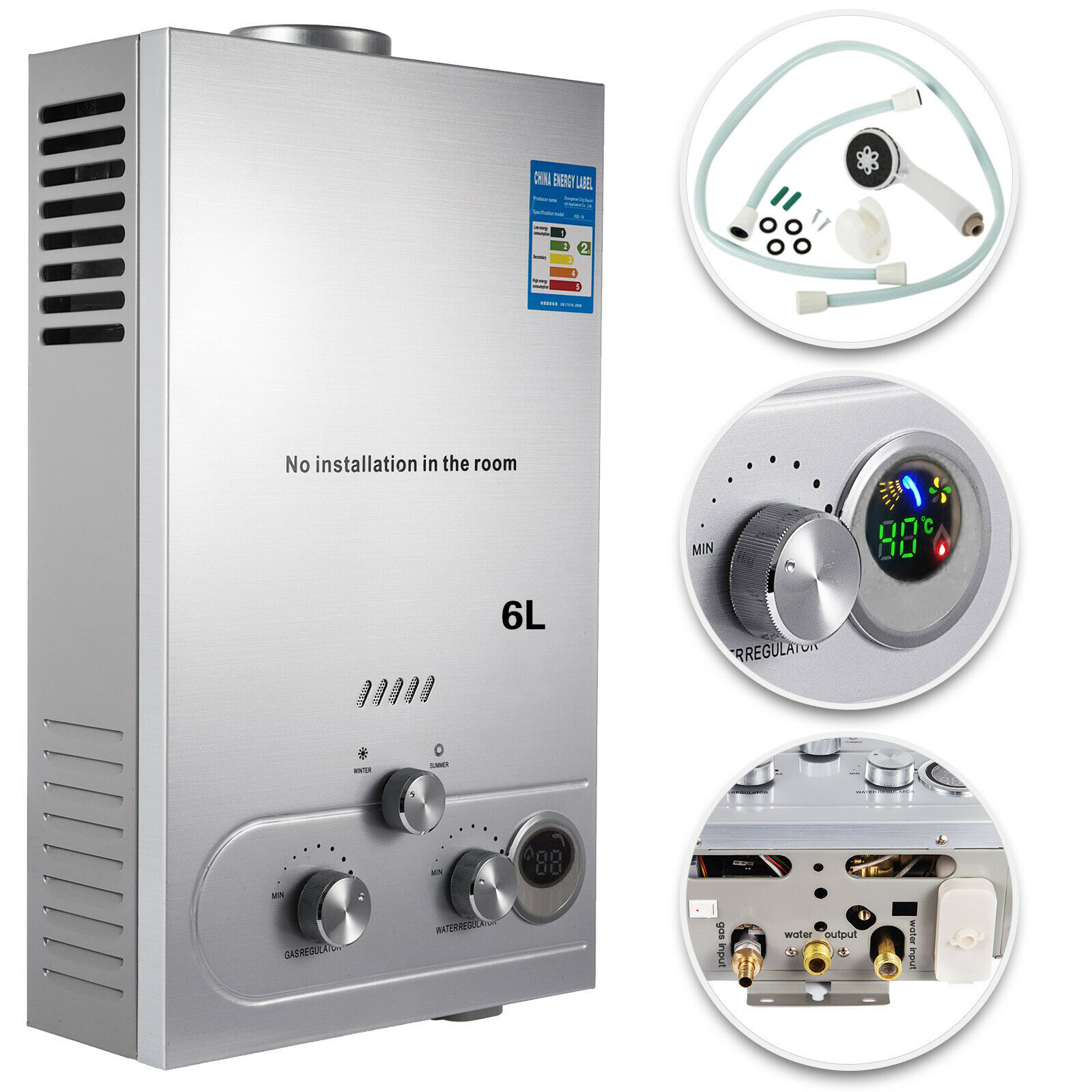 VEVOR LPG Gas Hot Water Heater 6-18L Propane Tankless Instant Boiler With  Shower Kit LPG Water Heater Home Appliance LPG Boiler Shionize | Lazada PH