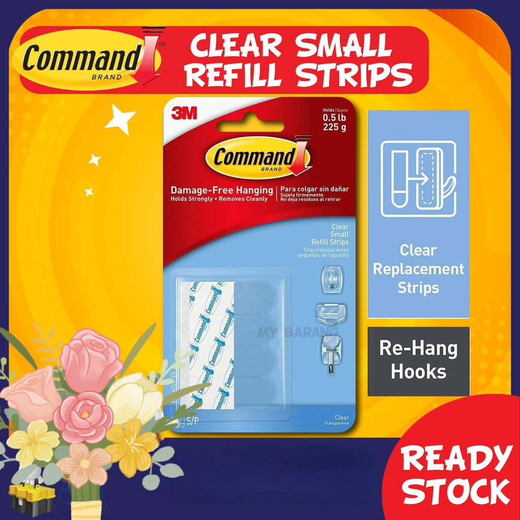 Command Small Clear Refill Strips