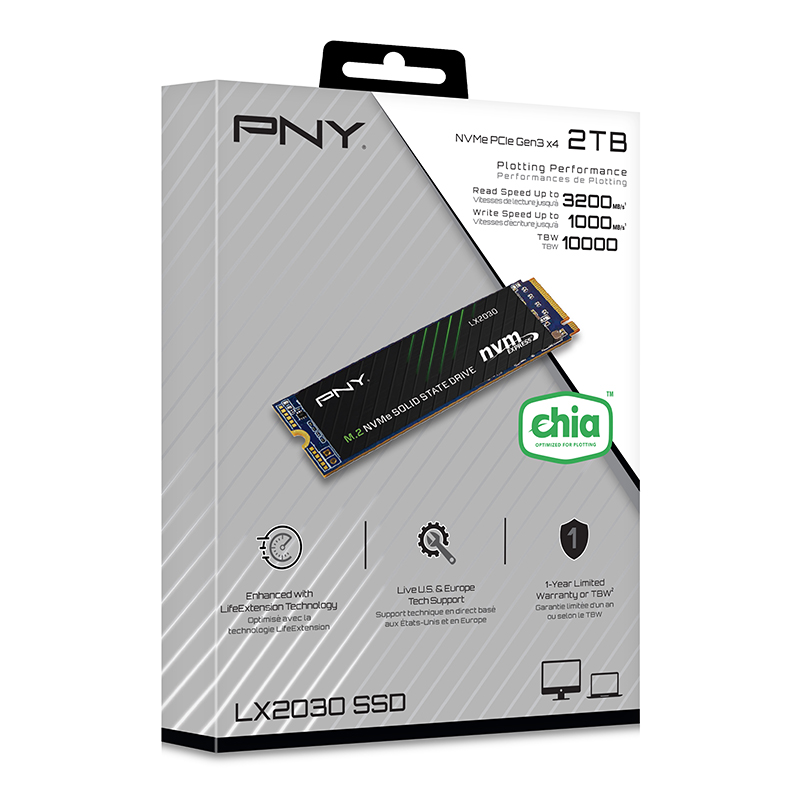 PNY LX2030 2TB NVME Enterprise Grade SSD, 10K TBW Free DDR4-2666