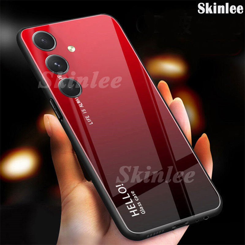 Phone case For Samsung Galaxy M35 Back cover Gradient Tempered Glass Protector Mirror Hard Cover For Samsung Galaxy M35 Cover cases.
