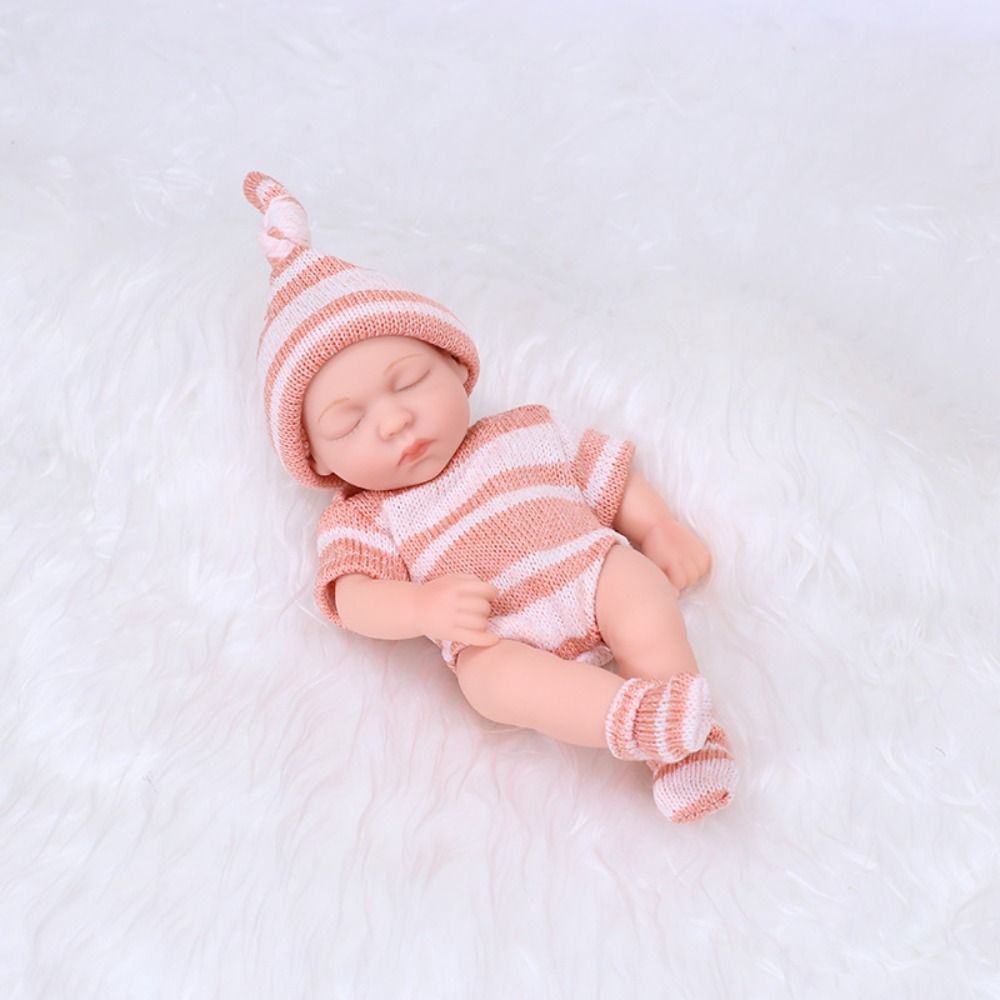 IJVBTV Mini Búp bê Bebe Vinyl Vinyl Cảm ứng mềm Búp bê tái sinh silicon Đồ chơi búp bê em bé Dễ thương Búp bê em bé tái sinh Quà sinh nhật bé gái