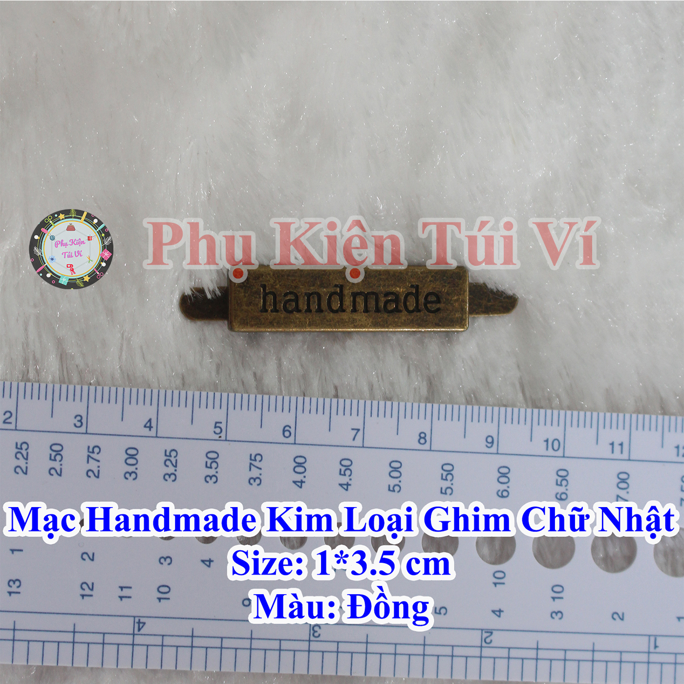 Mạc handmade kim loại ghim chữ nhật (20k/1cái)