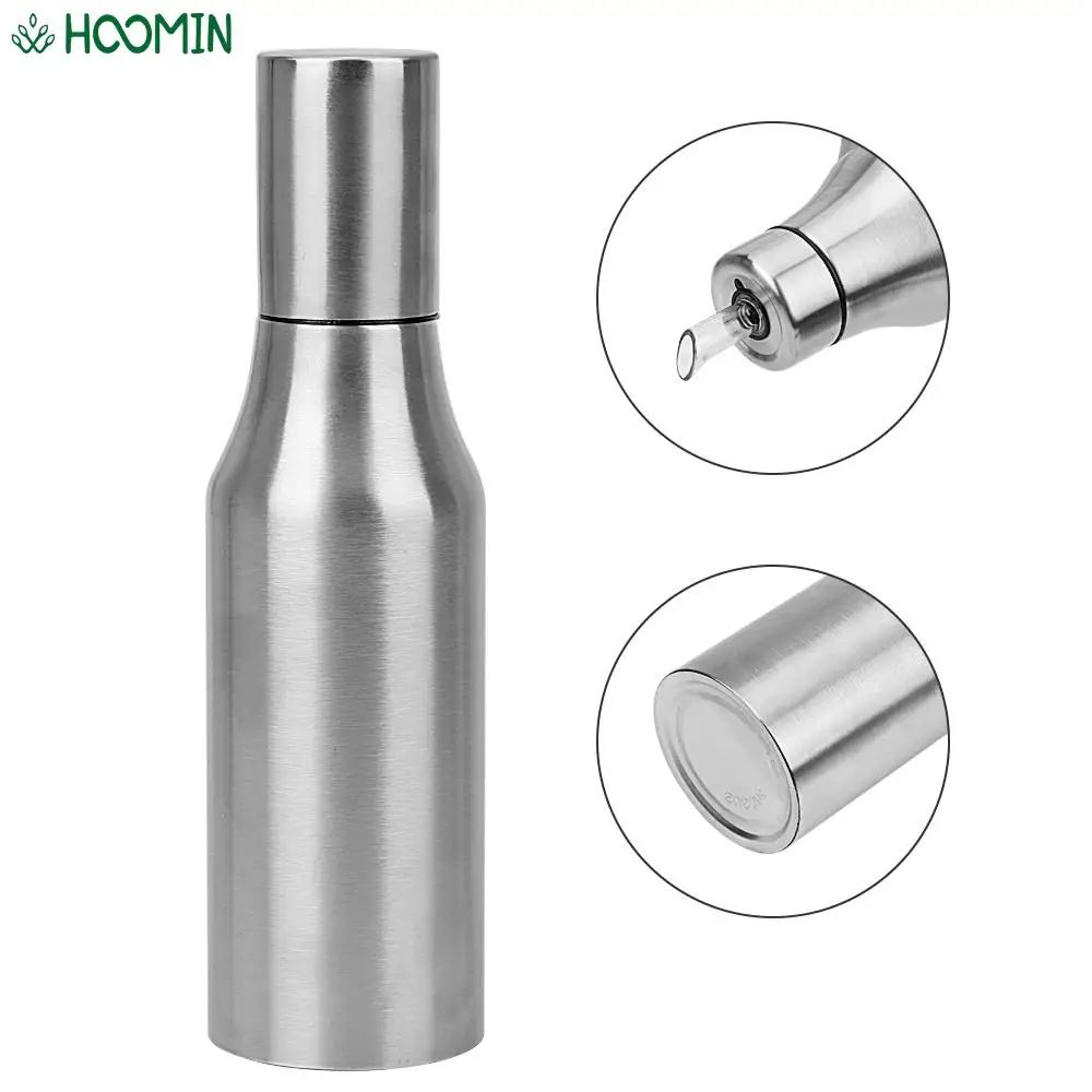 750ML Stainless Steel Storage Bottle for Oil Vinegar Sauce Cooking Seasoning Oil Bottle Leakproof Gravy Boat Kitchen Accessories