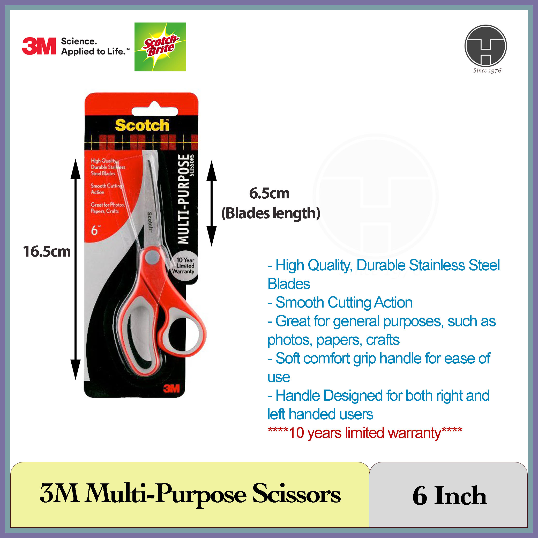 Scotch 6 Multi-Purpose Scissors, Great for Everyday Use (1426)