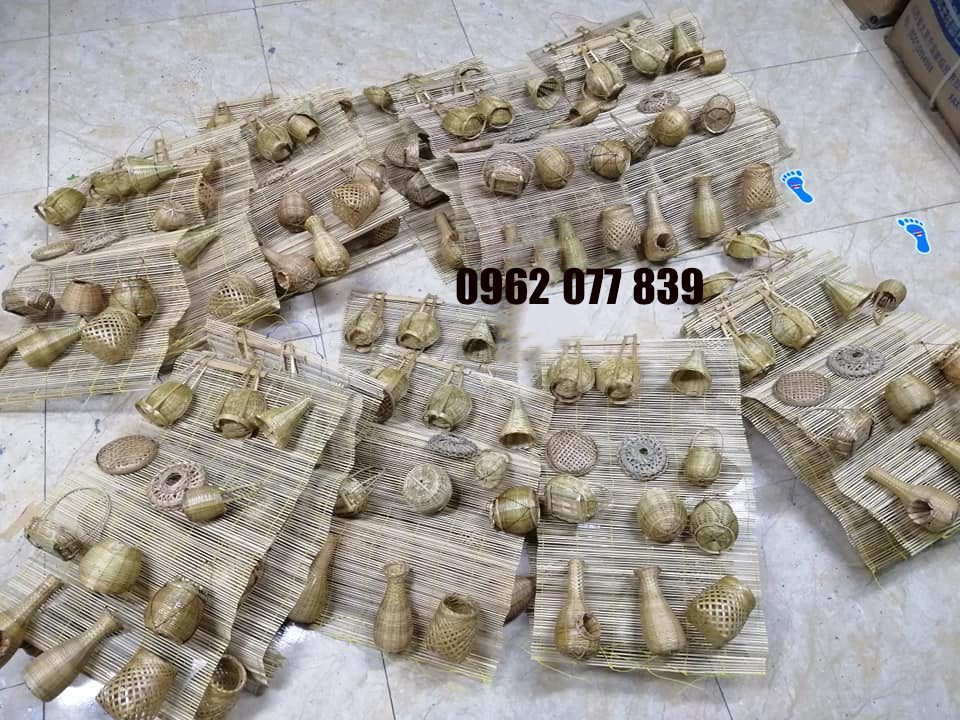 Set Đồ Trang Trí Mini 12 Món Mây Tre Đan Đậm Chất Dân Gian