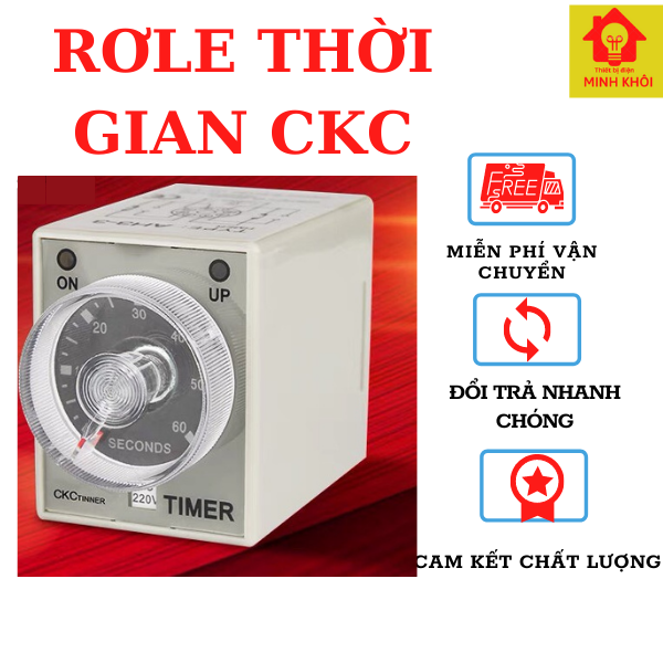 Rơle thời gian 220v CKC AH3-3 220V, relay thời gian điện tử luân phiên, rơle thời gian, rơ le hẹn giờ, timer,relay thời gian,công tắc thời gian ckc,đồng hồ hẹn giờ ckc