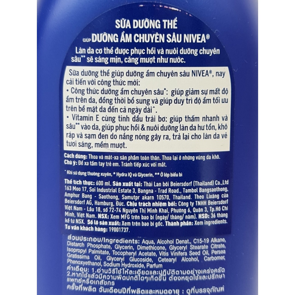 Sữa Dưỡng Thể Trắng Da NIVEA Extra White Thái Lan 600ml