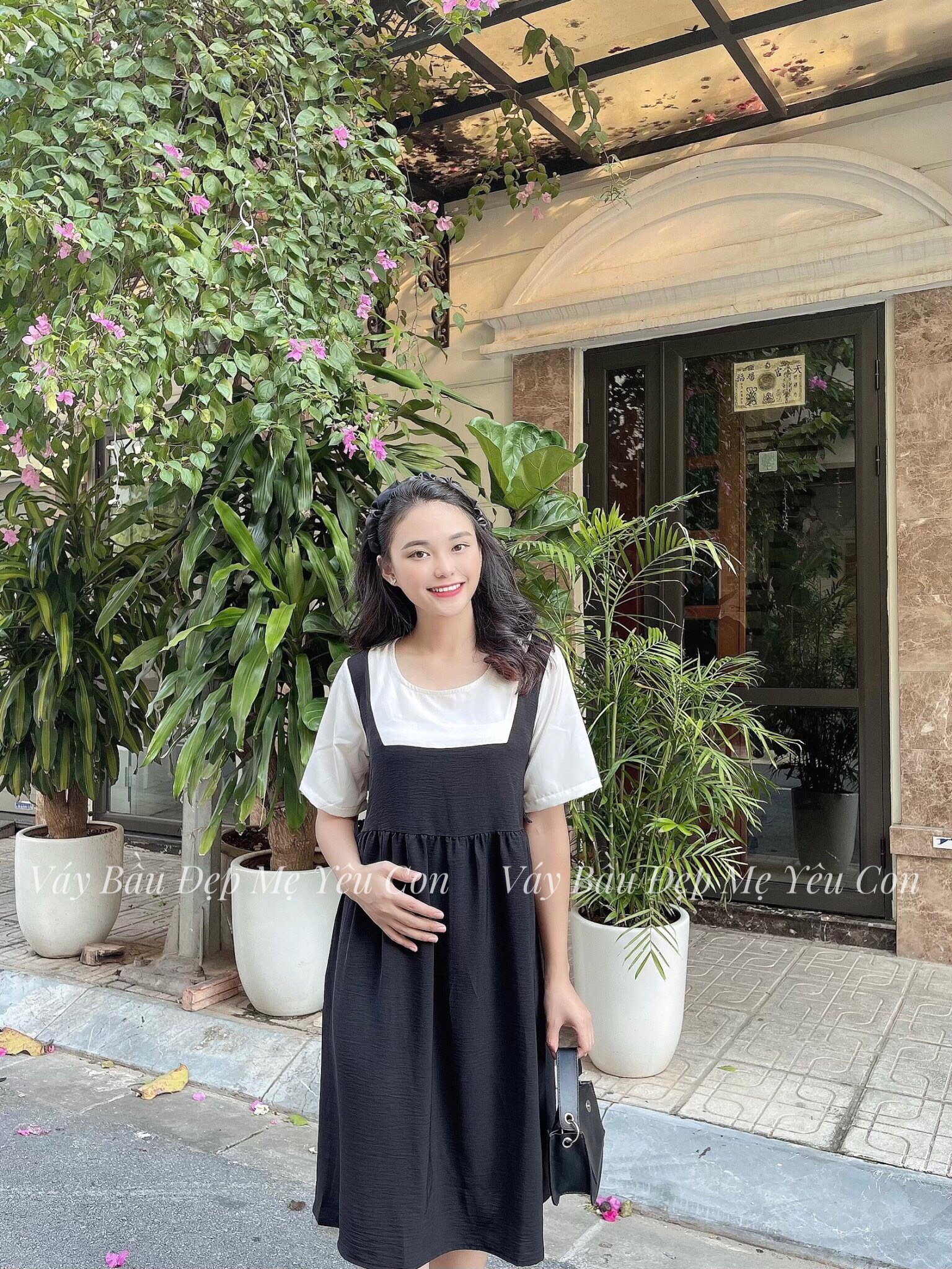 Váy bầu Đen Giả Yếm 1340