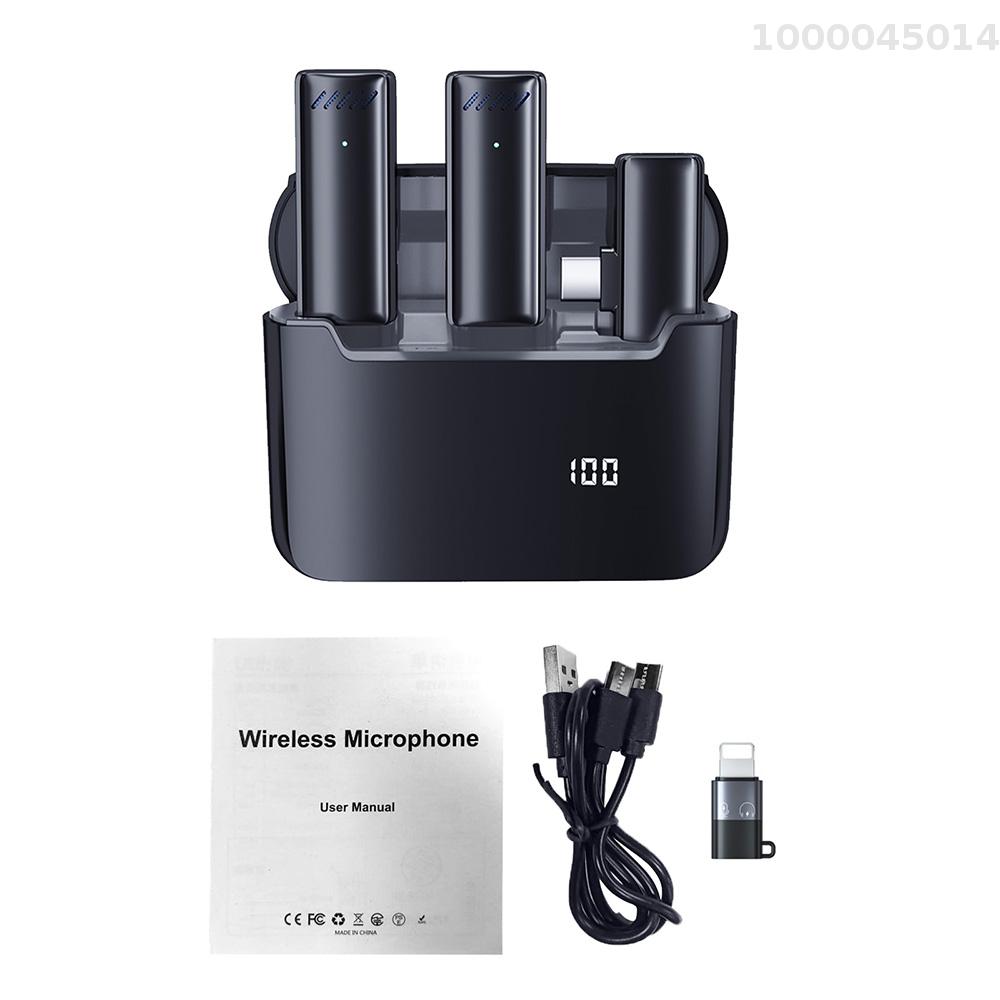 Mini Micro dây chuyền Không Dây Cho Điện Thoại Di Động 360 ° Đa Hướng Micro cài ve áo giảm tiếng ồn Tương Thích Với Loại-C điện thoại thông minh Android Máy Tính Bảng Cho Youtube Facebook phát trực tiếp ghi video Vlog Phỏng Vấn Trực Tuyến Lớp Học