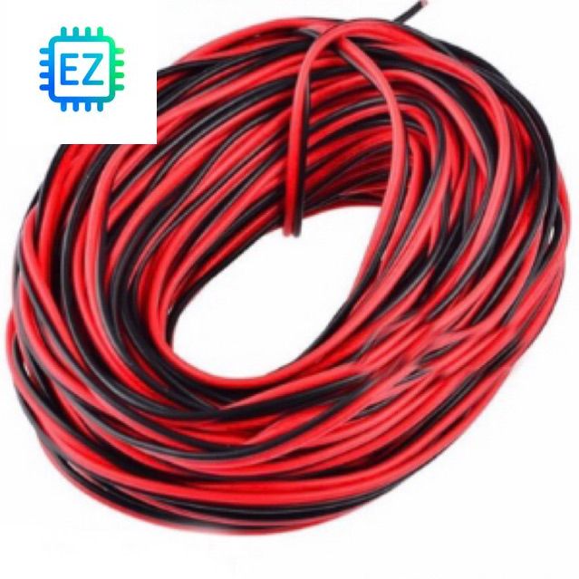 1 mét dây điện đôi đen đỏ lõi đồng 0.5mm