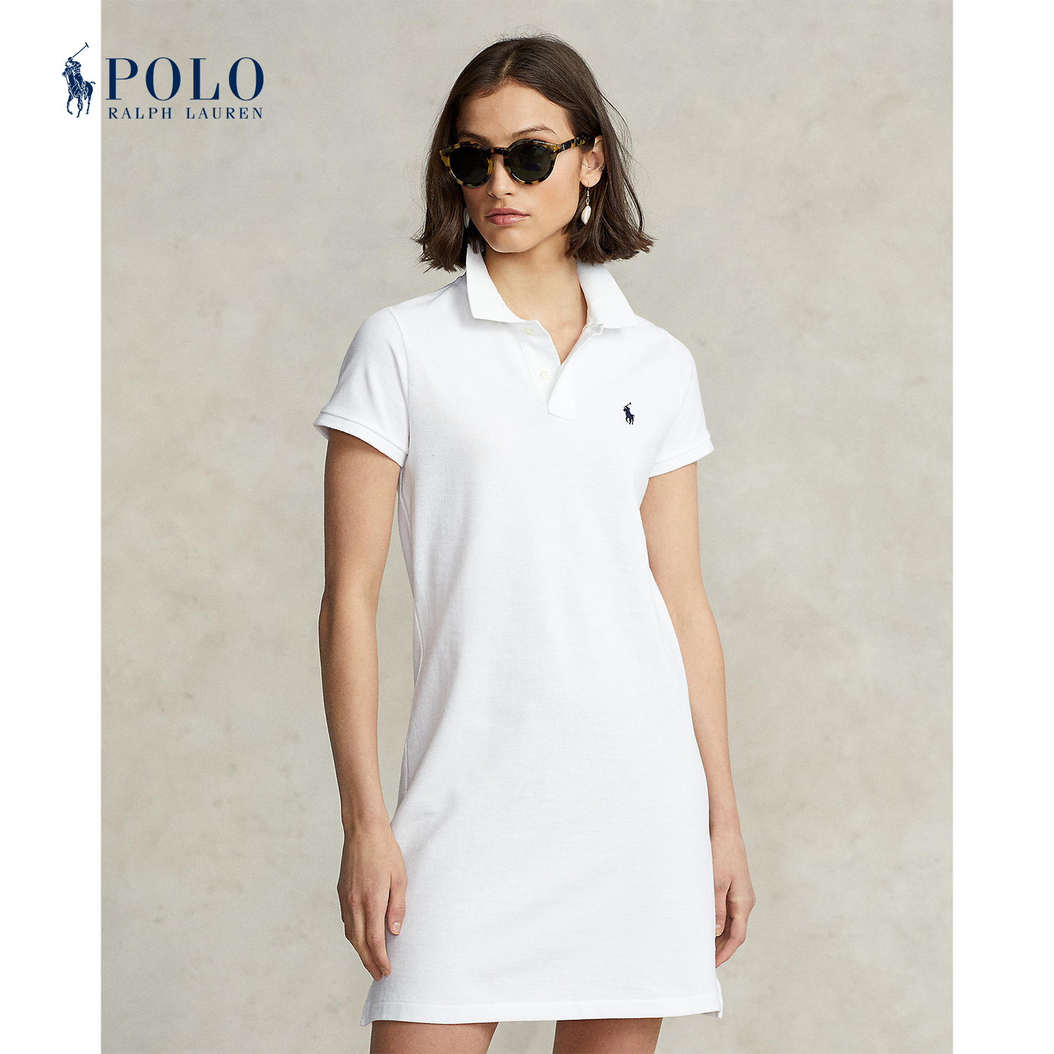 Short sleeve mesh polo dress Clearance