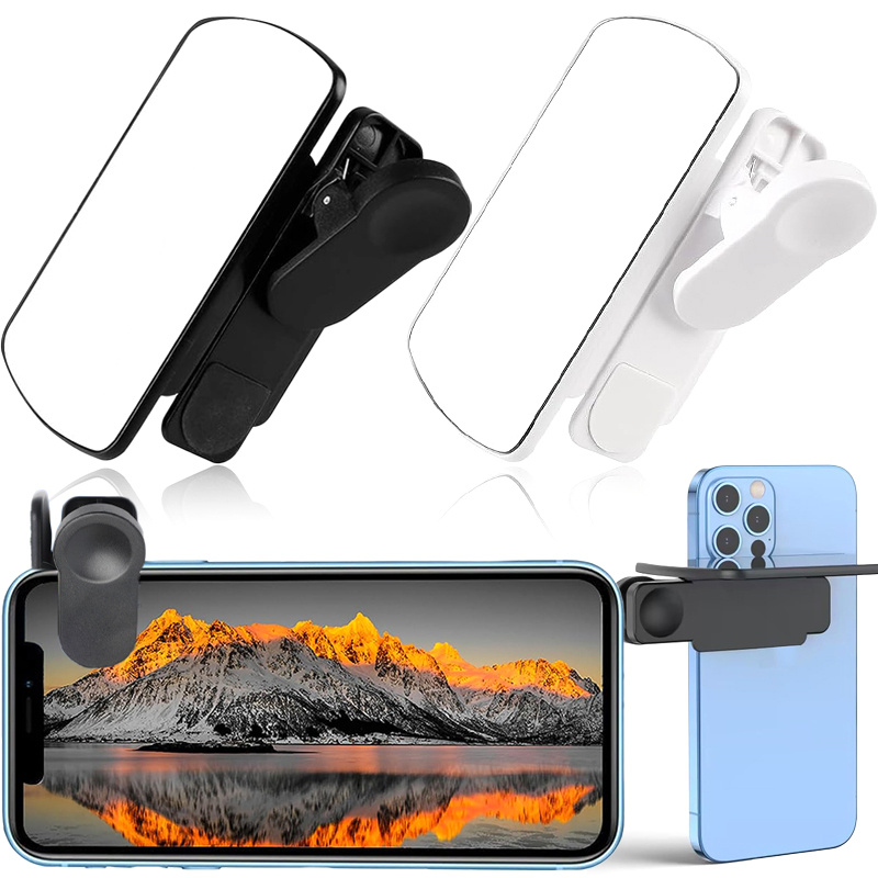 Clip Specchio Per Fotocamera Smartphone - Selfie Mirror Con Custodia E Panno, Per Foto Con Fotocamera Posteriore, Viaggio - 4