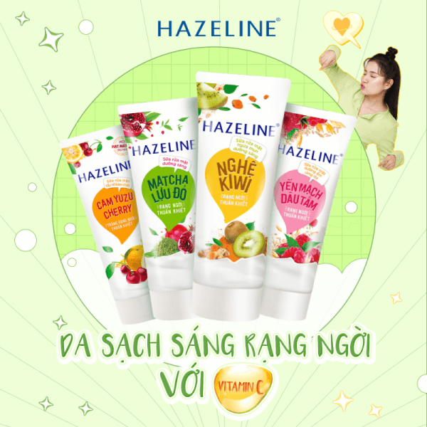 Hazeline sửa rửa mặt nghệ kiwi 100gr