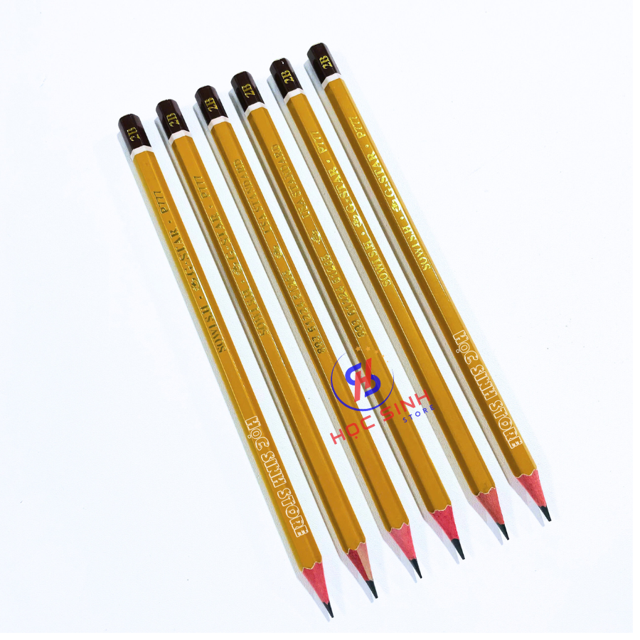 Hộp 12 Cây Bút Chì Gỗ Gstar P777 (2B-6B) - Màu Chì Đậm, Dễ Chuốt, Chuốt Không Gãy - VPP Happy Kids