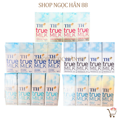 Lốc 4 hộp sữa TH true milk 180ml
