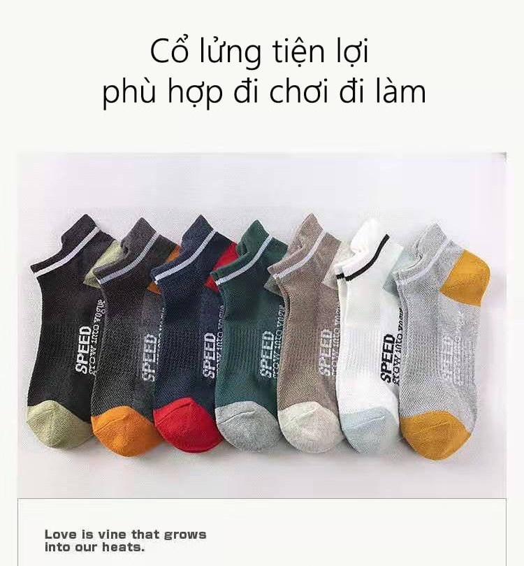[4.4 HOÀN TIỀN 15%]Tất cổ lửng thấm mồ hôi, thoáng khí