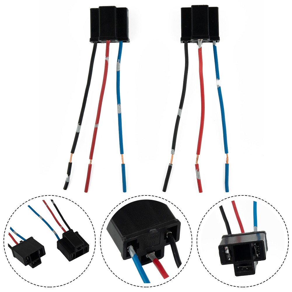 2x H4 Bulb Holder 3 Pin Headlight Connector Plug Replacement Repair H4 Bulb Wire Socket