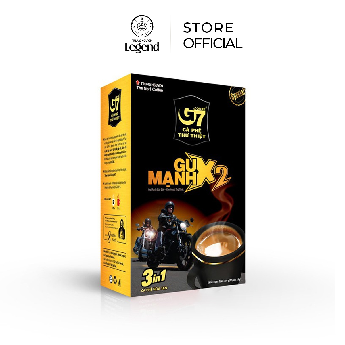 Trung Nguyên Legend Cà Phê Hòa Tan G7 3in1 Gu Mạnh X2 - Cà Phê Sữa Đậm Vị Chuẩn Gu Việt (Hộp 12 Gói x 25gr)